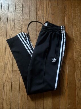 adidas Black Track Joggers with White 3-Stripes